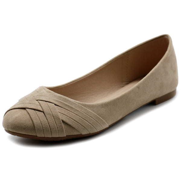 Ollio Women's Ballet Shoe Cute Casual Comfort Flat (Beige, Black, Royal Blue, Brown, Green, Navy)