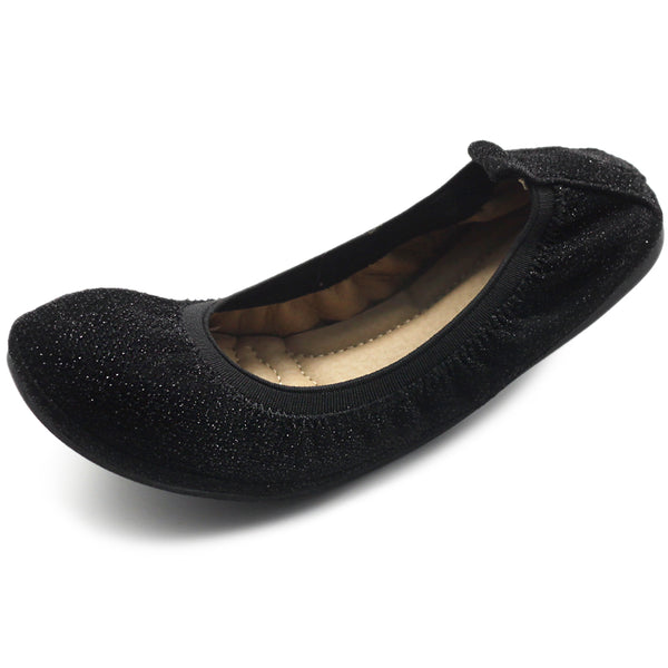 Ollio Women's Shoes Glitter Slip On Comfort Basic Ballet Flats F118